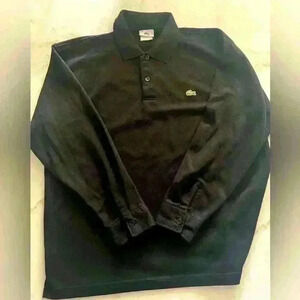 Izod Lacoste men’s long sleeve black polo style shirt in men’s size S.